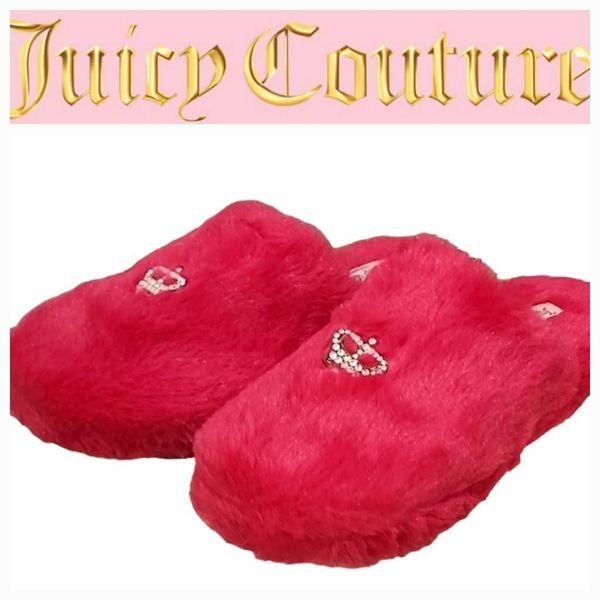 Juicy Couture Rhinestone Crown Logo Slippers