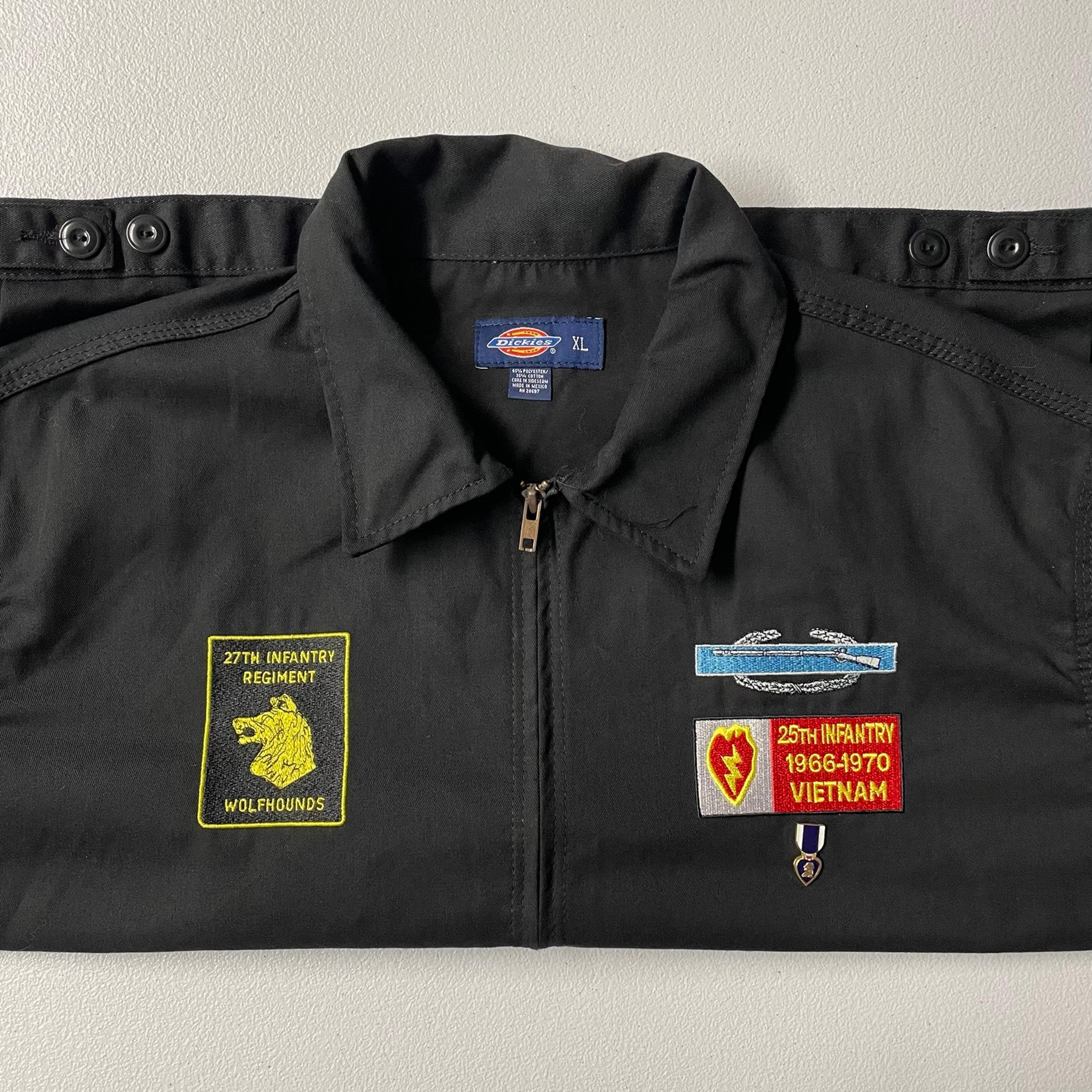 Black Zipper Jacket - 25th Infantry Division Tropic Lighting - XL - Dickies