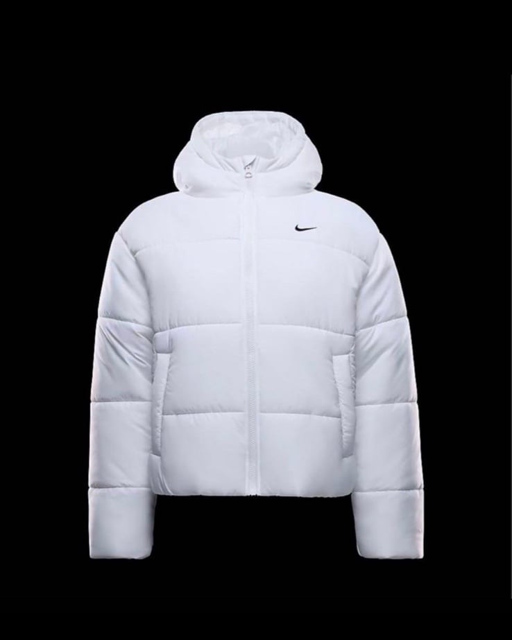 Nike Hooded White Down Jacket size Large