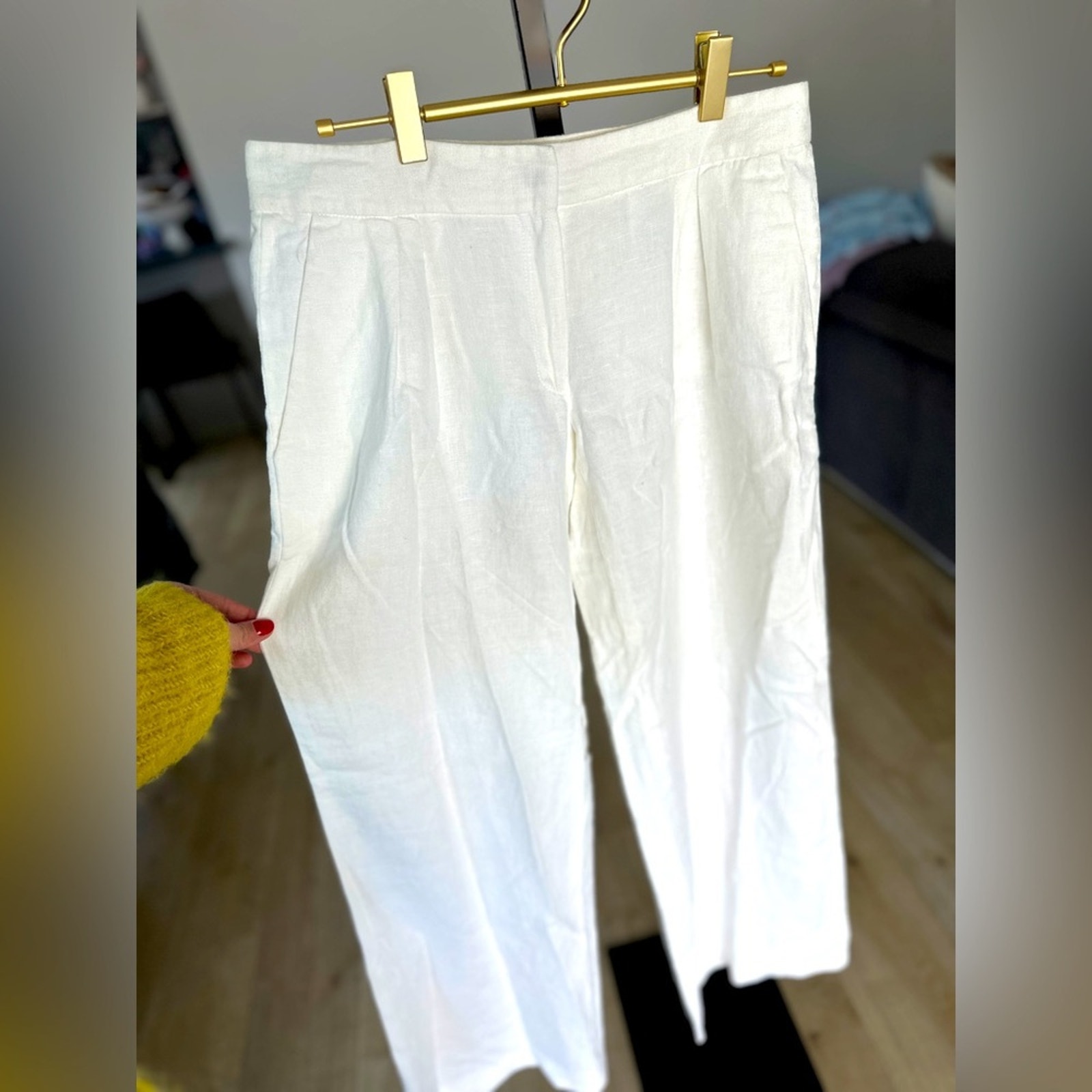 michael kors white linen pants