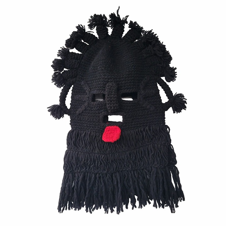 ✨NEW Handmade Aya Huma Diablo Umo Inca's Adult Mask Ecuador Black Inti Raymi✨