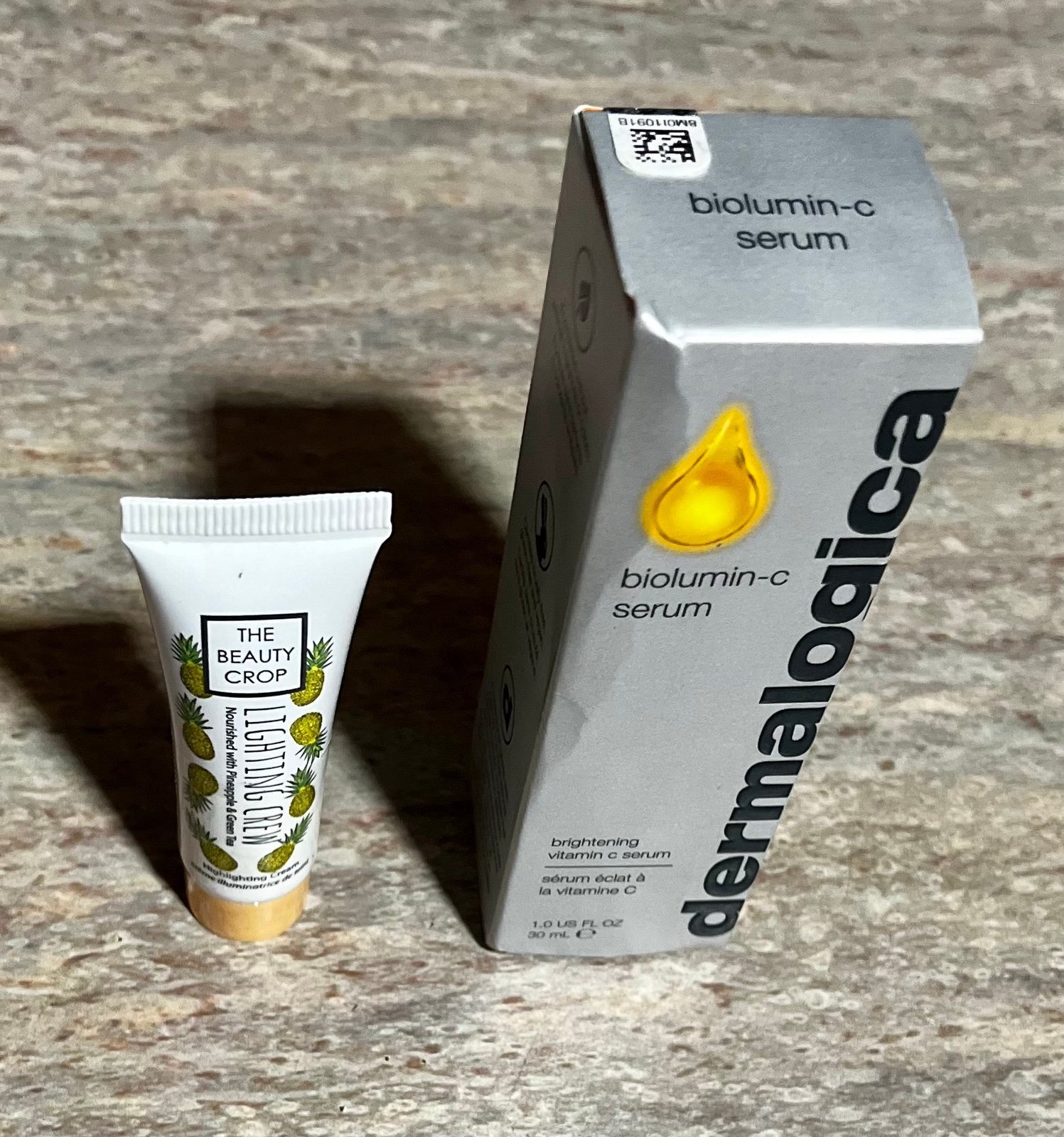 NIB Dermalogica Biolumin Vitamin C serum & the Beauty Crop highlighting cream