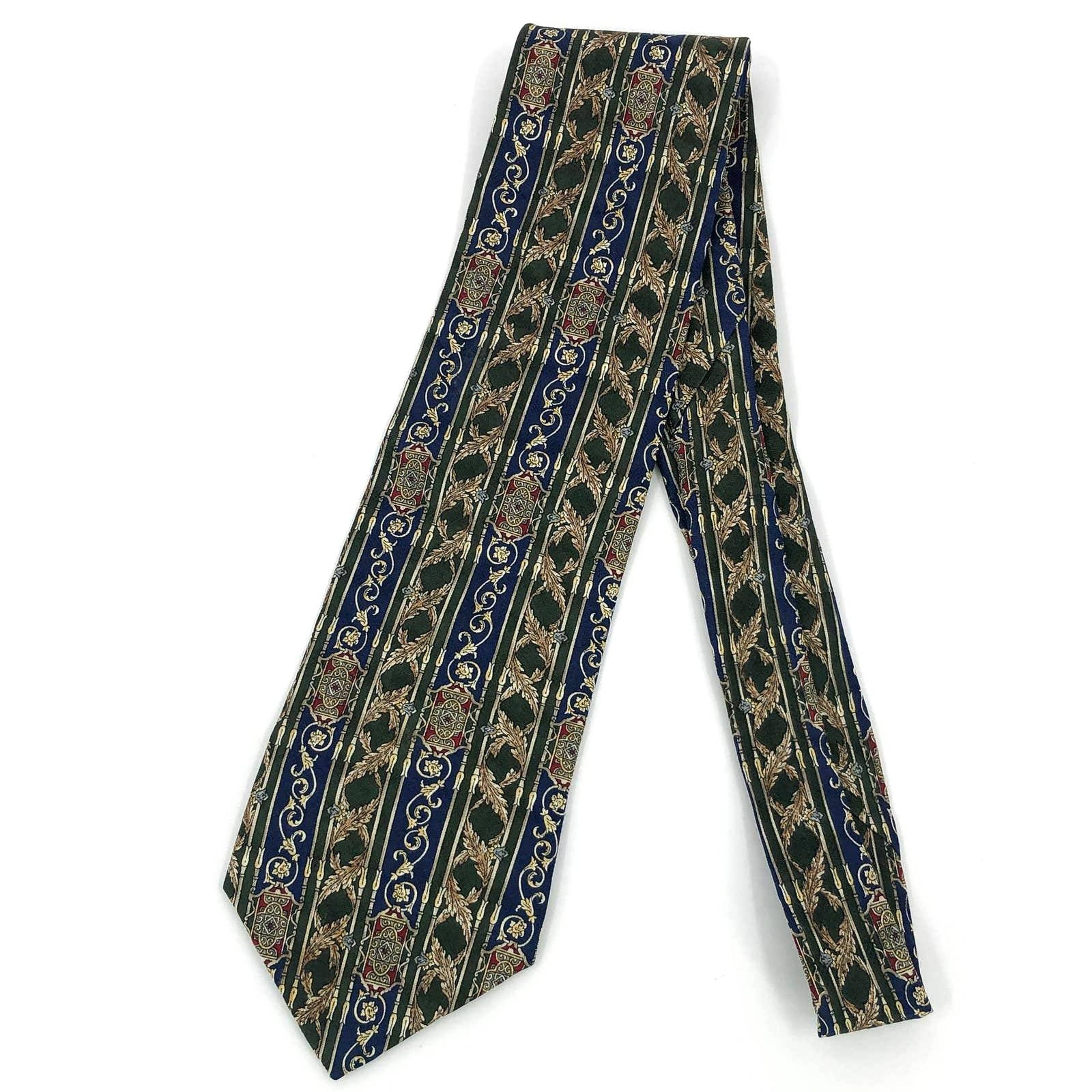 Barrington Silk Woven Tie Green, Gold, Red, & Blue
