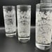 Jack Daniels No 7 Holiday Etched Snowflake Winter Bar Tall Glasses Set Of 3