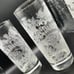 Jack Daniels No 7 Holiday Etched Snowflake Winter Bar Tall Glasses Set Of 3