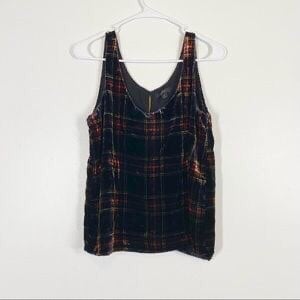 J CREW Velvet Plaid Tank Top