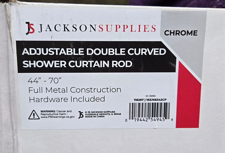 Adjustable Curved Shower Rod~ Chrome