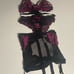 Lingerie set 3 pz black fushia size M segrego lacrado