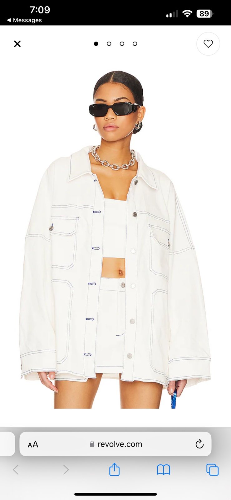 Women’s White Denim Jacket and Skirt Set