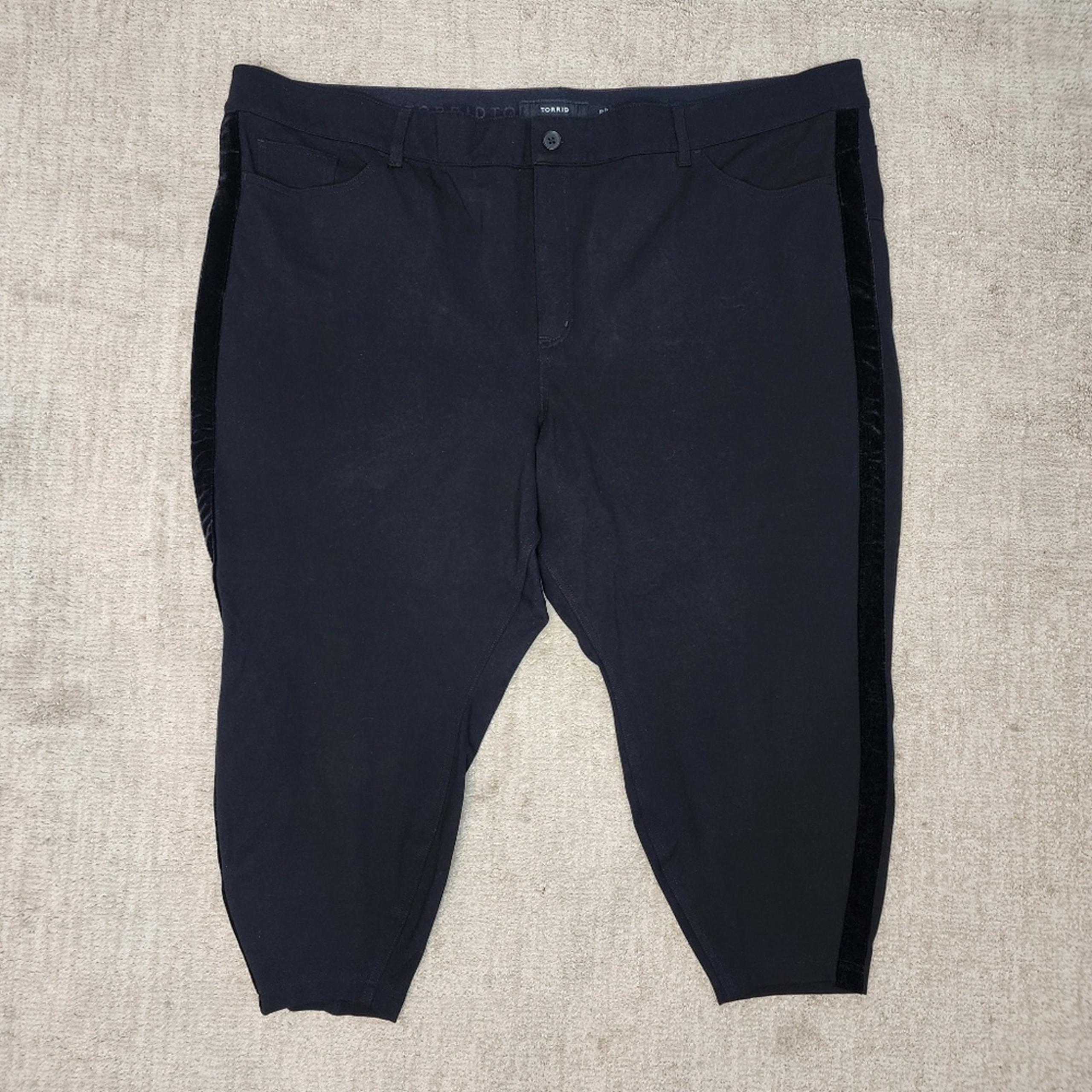 Black Bombshell Velvet Stripe Cropped Skinny Pants - Torrid