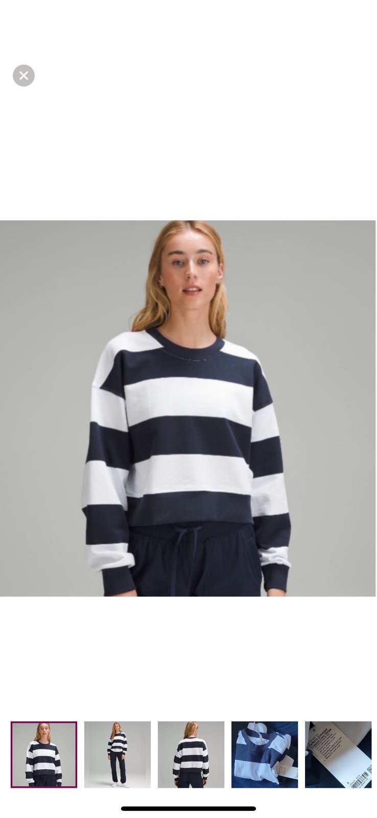 Lululemon perfectly oversized crew *stripe