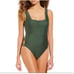 Gianni Bini Green SEXY Swimsuit w/Gold Side Accents Small NWOT 102