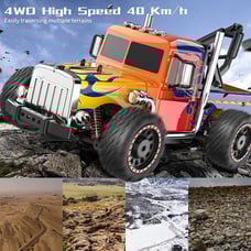 TEMI Hobby Grade 1:16 Scale Remote Control Car,4WD High Speed 40 Km/h All Terrai