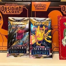 2 pokemon sealed Obsidian flames etbs, 2 silver tempest, & mcdonalds pack