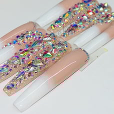 3X XXXL BALLERINA- SPARKLE-Gel Press on Nails