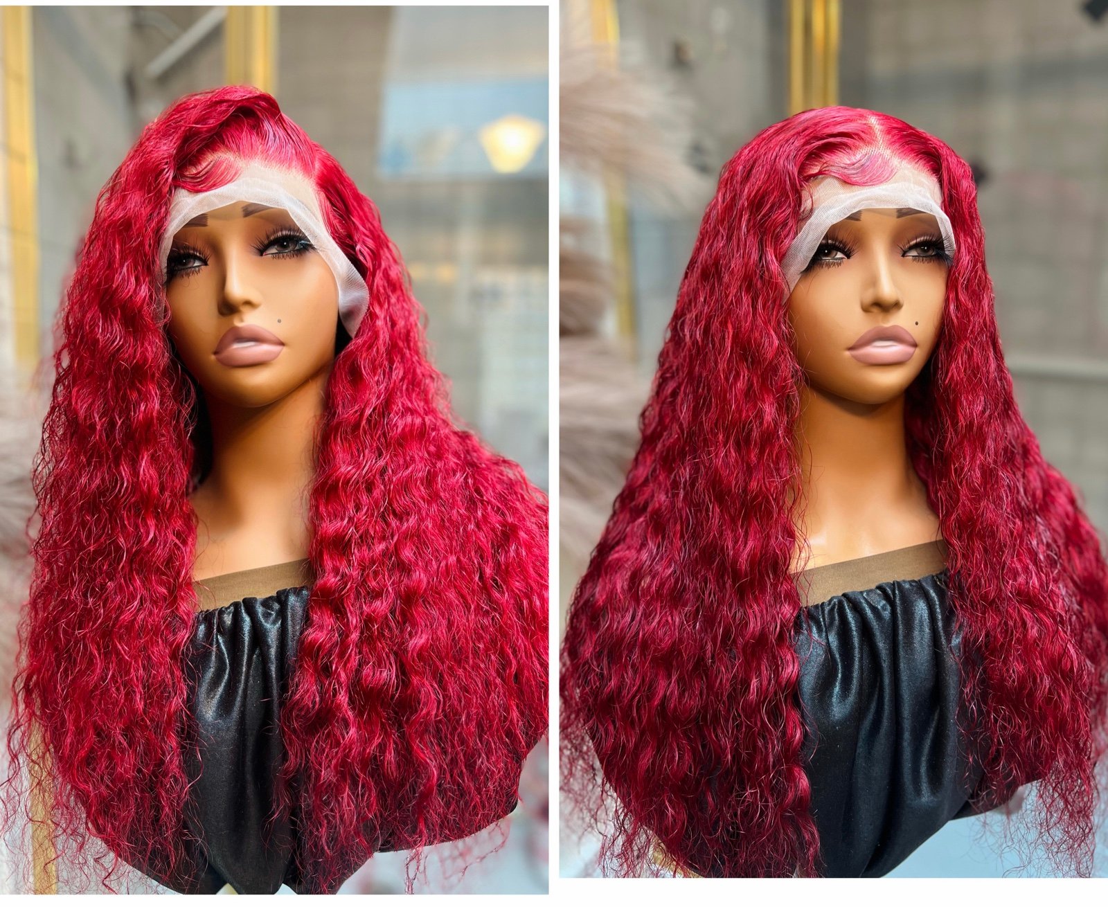 100% Peruvian water curls frontal unit.