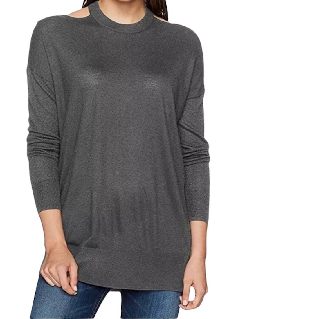 Splendid NWT Cold Shoulder Cashmere Blend Crewneck Sweater Size Medium