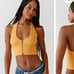 UO Jackie Seamless Zip-Up Halter Bra Top Size M/L Out From Under Sold Out