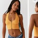 UO Jackie Seamless Zip-Up Halter Bra Top Size M/L Out From Under Sold Out