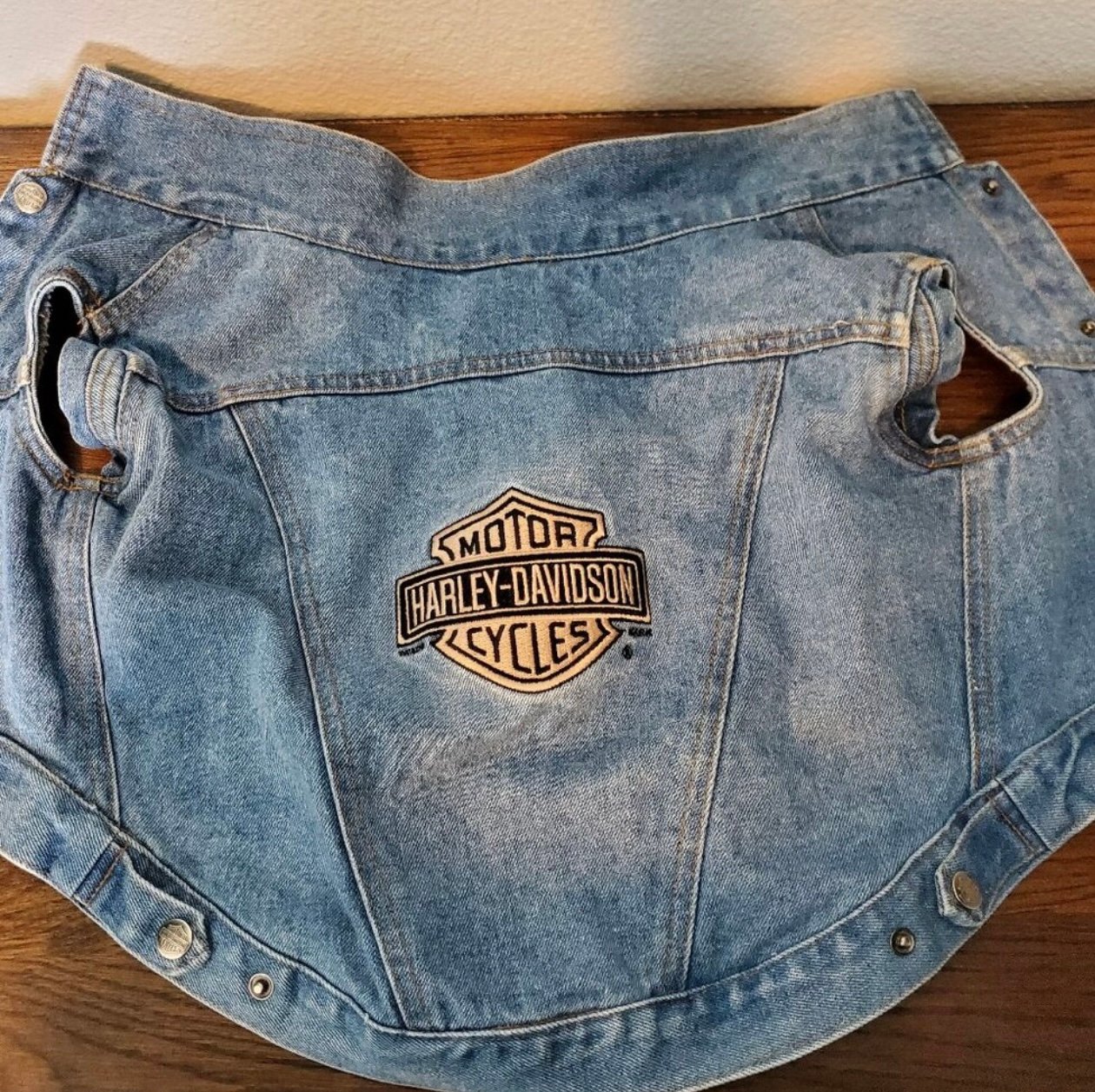Harley Davidson blue denim doggie vest