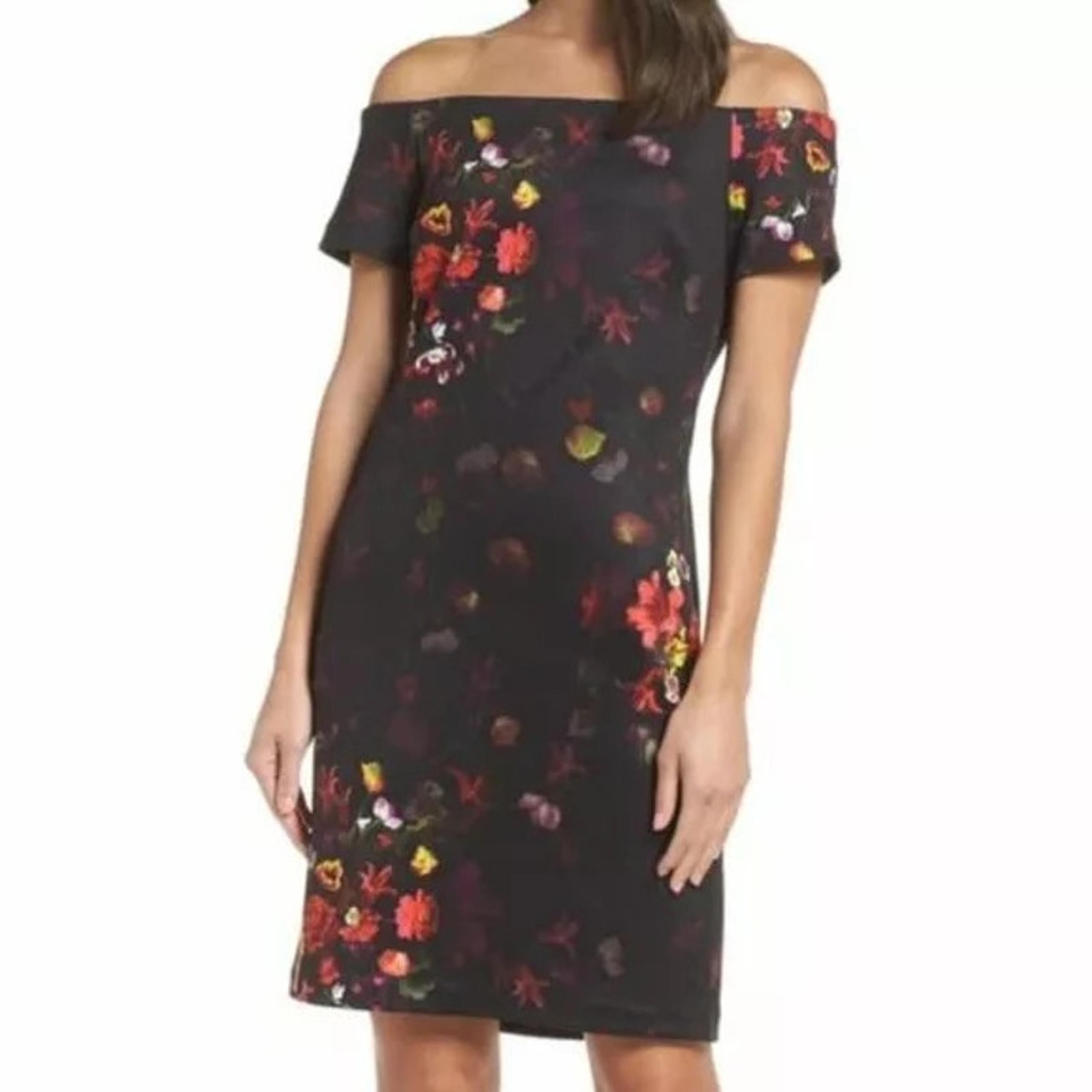Sam Edelman Black Floral Off The Shoulder Party Fairy Goth Dress Women's 6