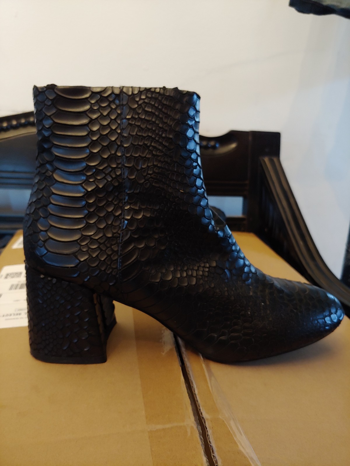 Steve Madden Black Croc Booties size 9