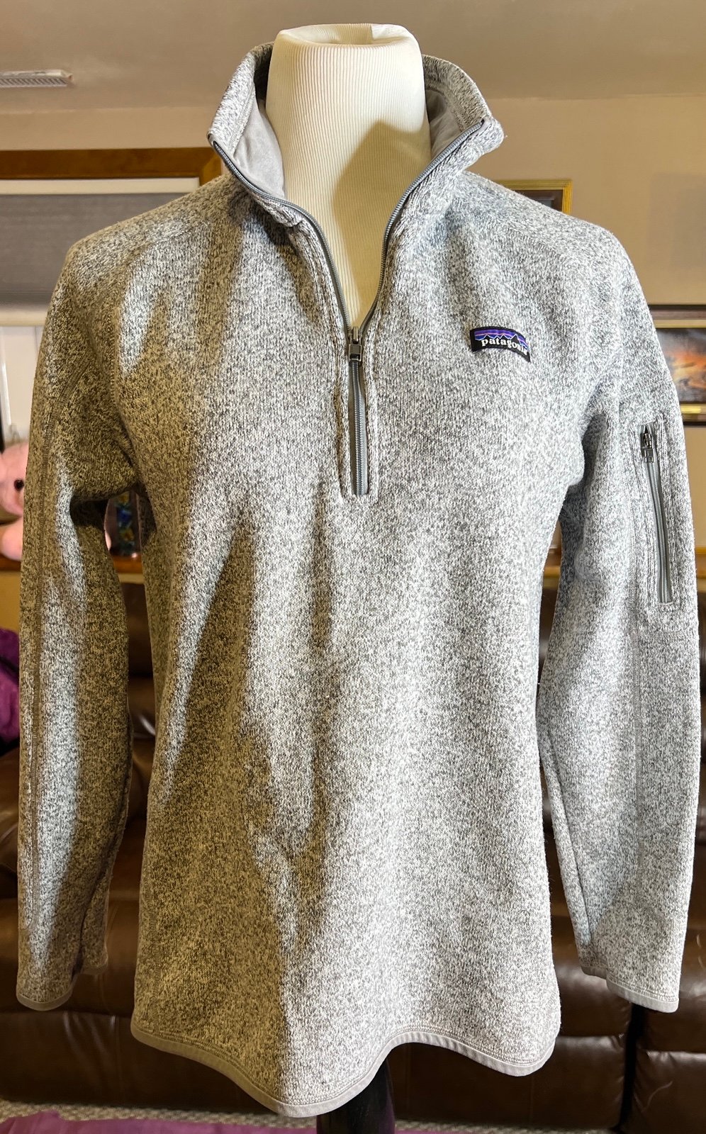 PATAGONIA Womens XL Better Sweater 1/4 Zip Fleece Pullover Birch White NWT Rare