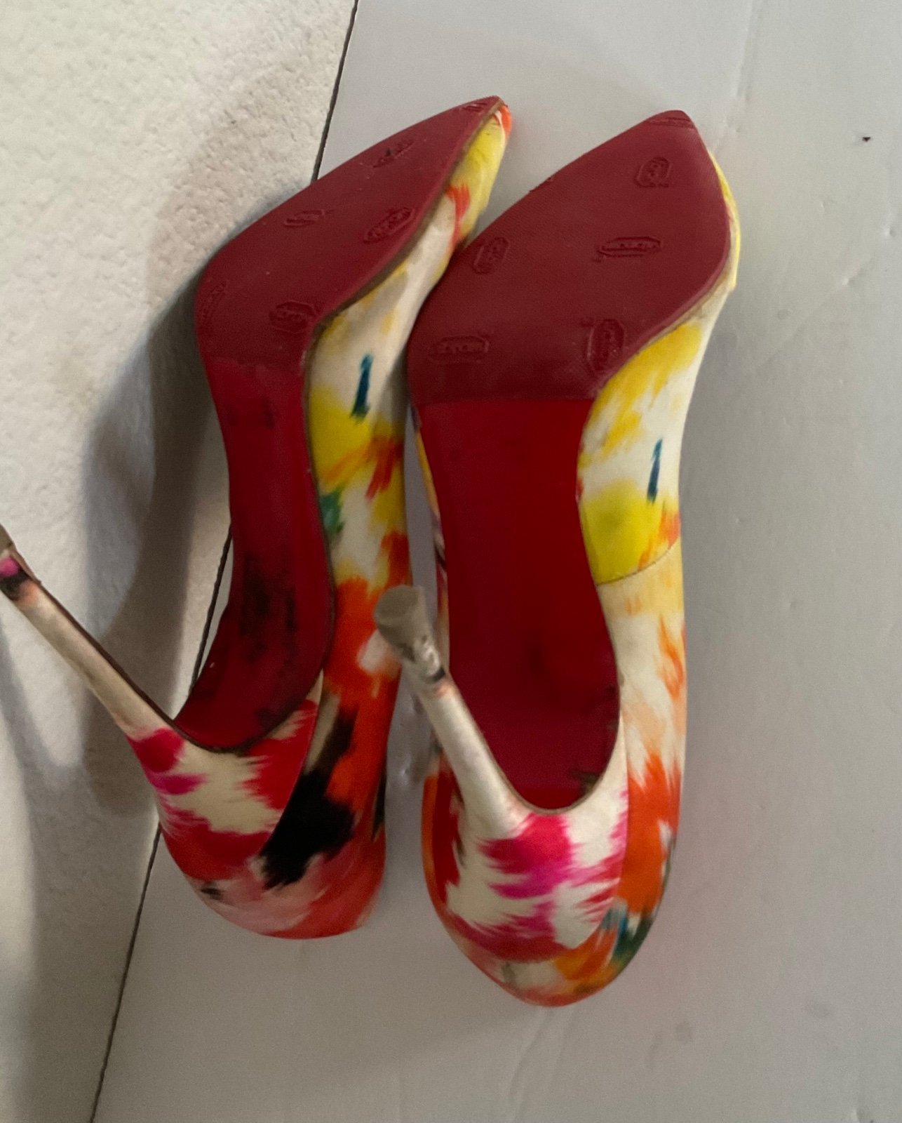 Christian Louboutin Satin Tye Dye Pumps