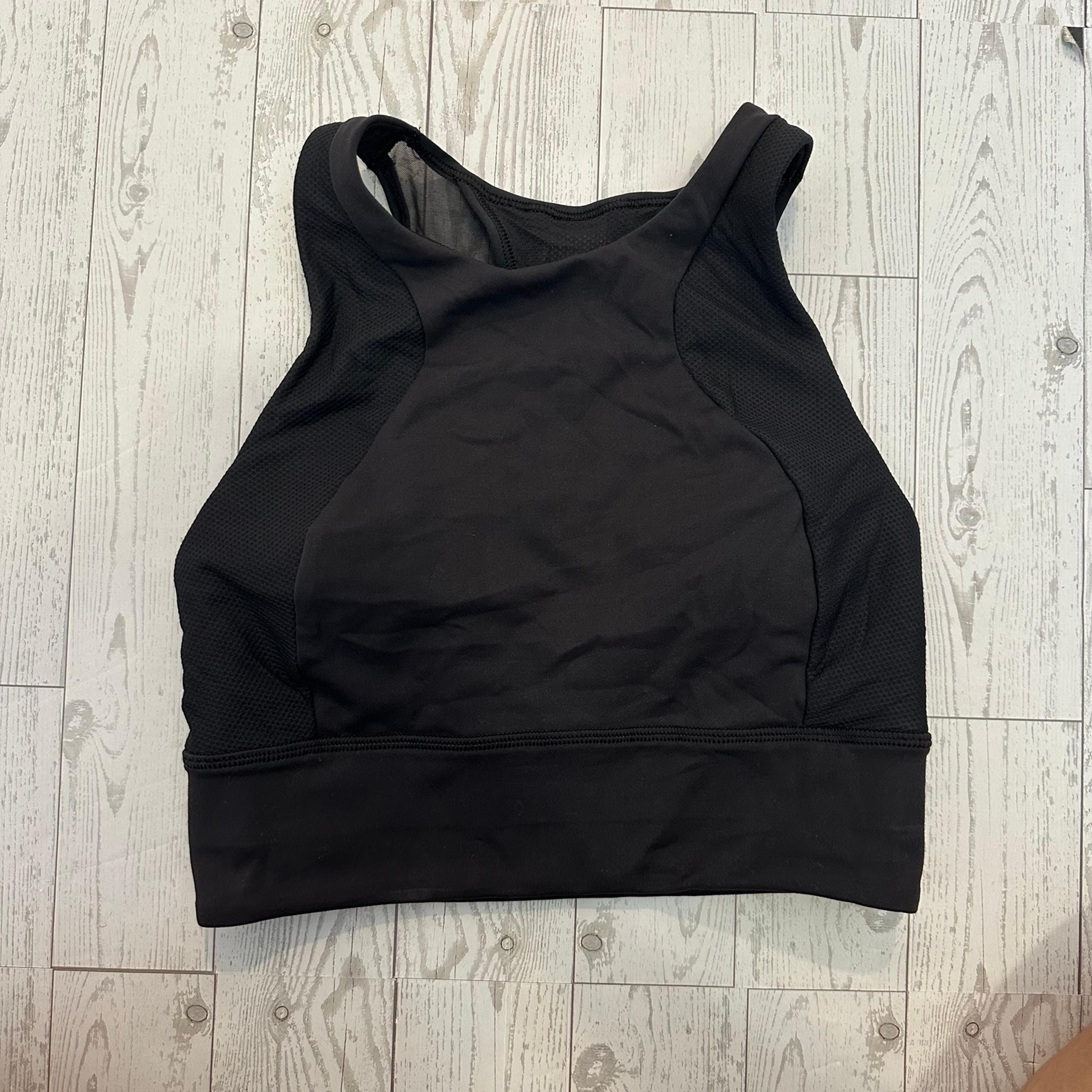 Lululemon Athletica Women’s Black Mesh Tank Top Sports Bra Size 4