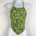Lisa says Gah Clea Wide Hearts Tie Halter Top Womens Small Green Crop Chic NWT