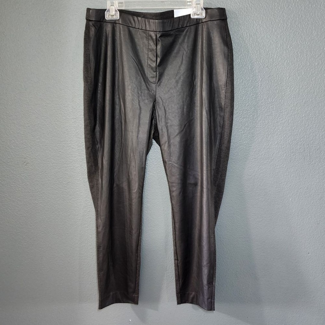 Chico's Faux-Leather Pull-On Leggings/ Size 3 (16)