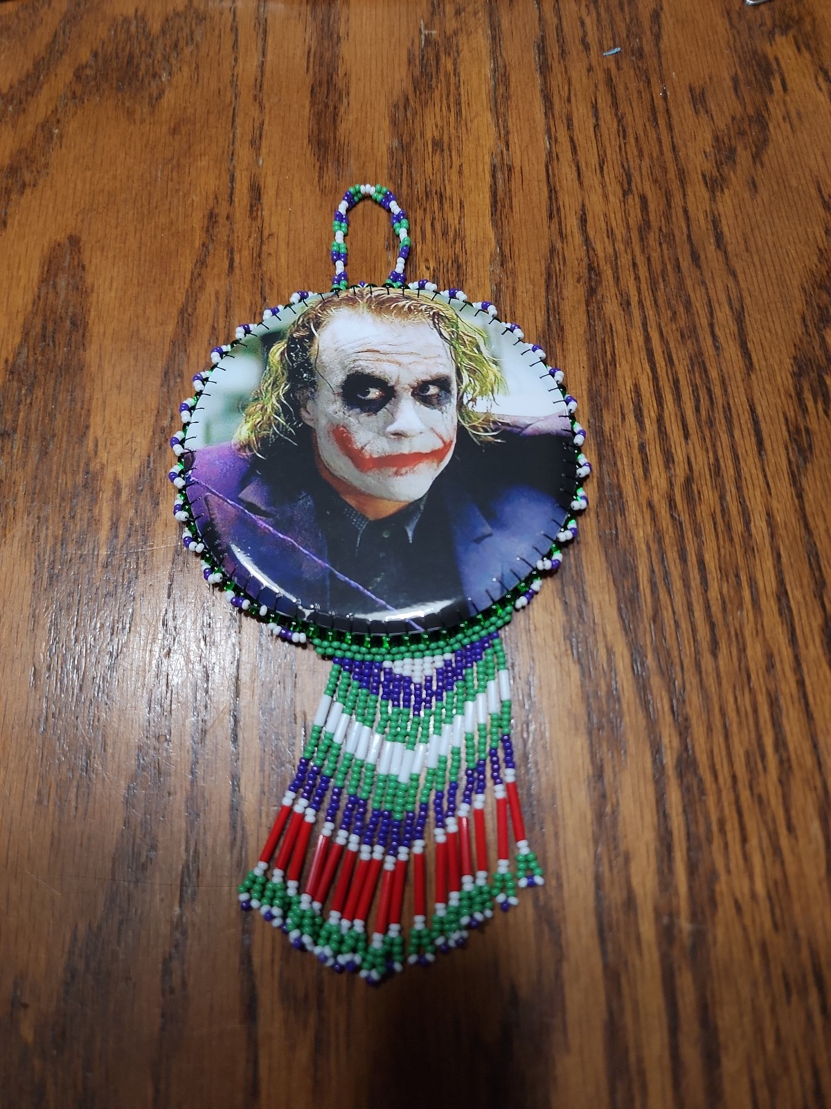 Joker handmade beaded medallion
