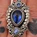Gorgeous Large SARDA Heavy Solid Sterling Silver Blue Quartz & Mystic Topaz Ring
