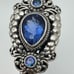 Gorgeous Large SARDA Heavy Solid Sterling Silver Blue Quartz & Mystic Topaz Ring