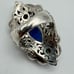 Gorgeous Large SARDA Heavy Solid Sterling Silver Blue Quartz & Mystic Topaz Ring