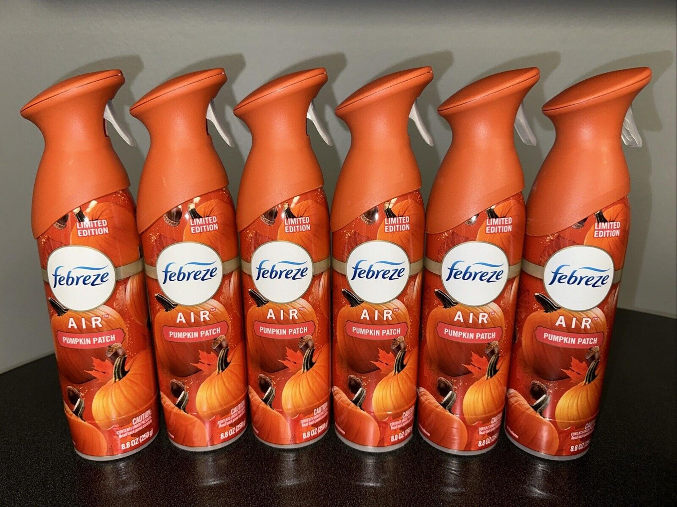 LOT of 6-Febreze PUMPKIN PATCH Air Room Freshener Limited Edition Spray
