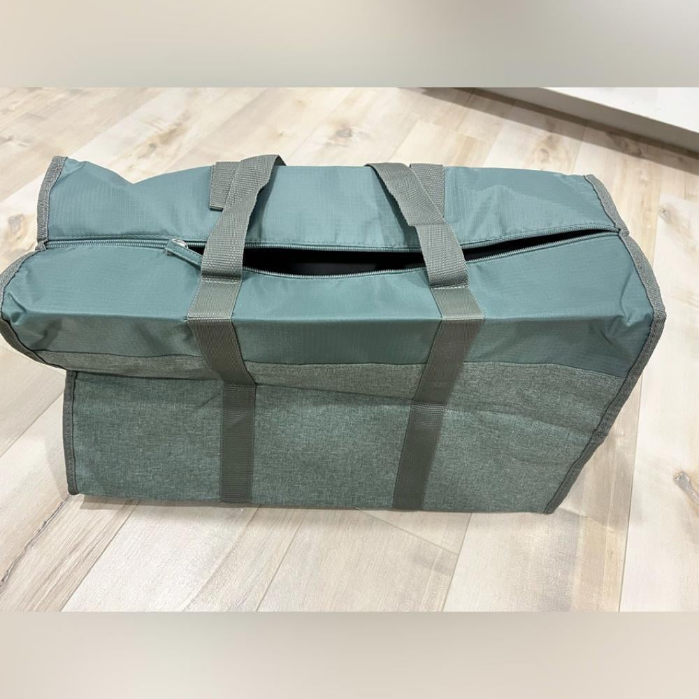 BRAND NEW sage green duffel bag, easily washable