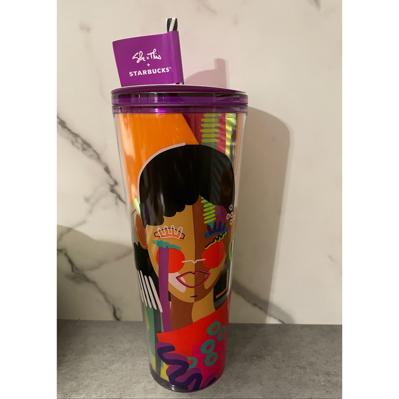 Starbucks Spring 2024 Artist Collaboration She x This Cold Cup Tumbler- 24oz-NWT