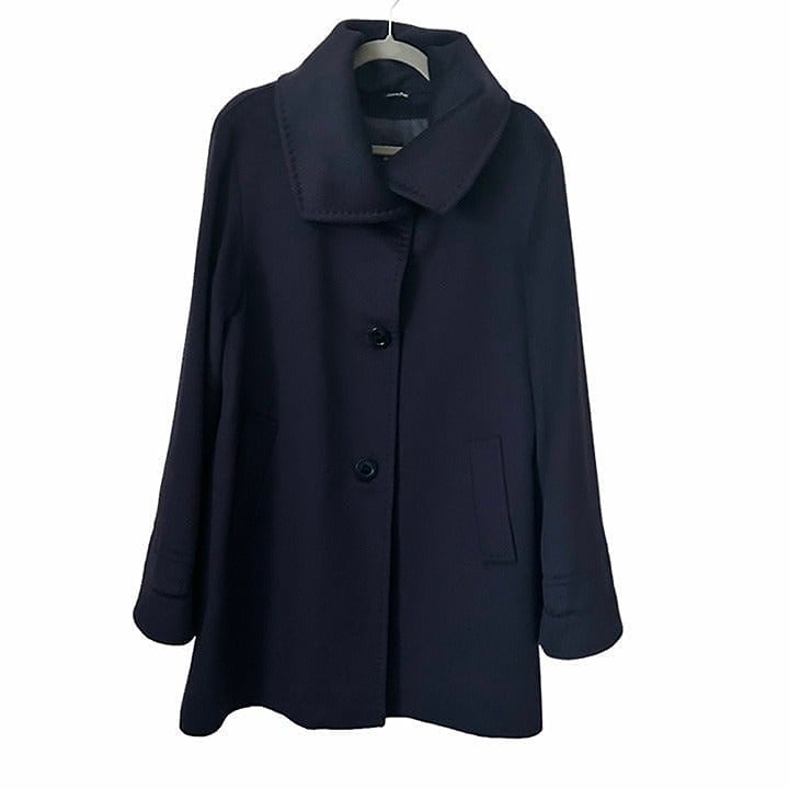 Cinzia Rocca Navy Wool/Angora Blend Coat