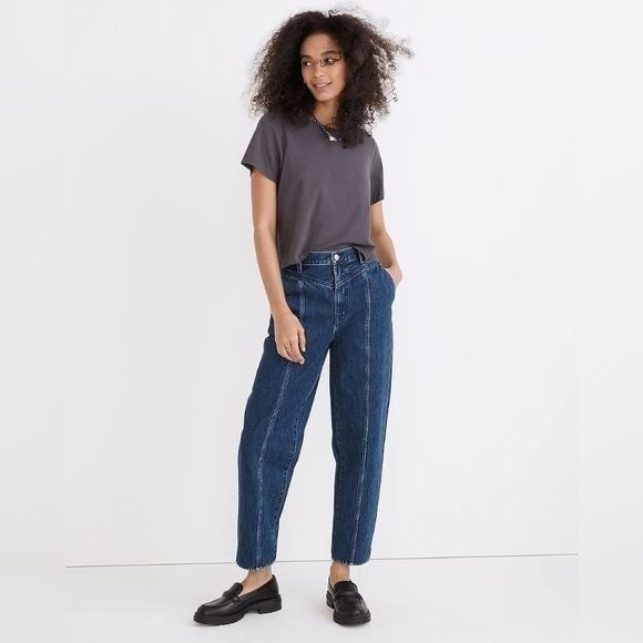 Madewell 80s vibes v waist detail Balloon Jeans in Sanford Wash size 27 new