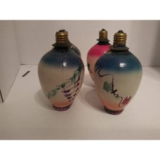 4 Vintage Holly P77 Party Light Round Tubular Bulbs Multicolored Painted Lites