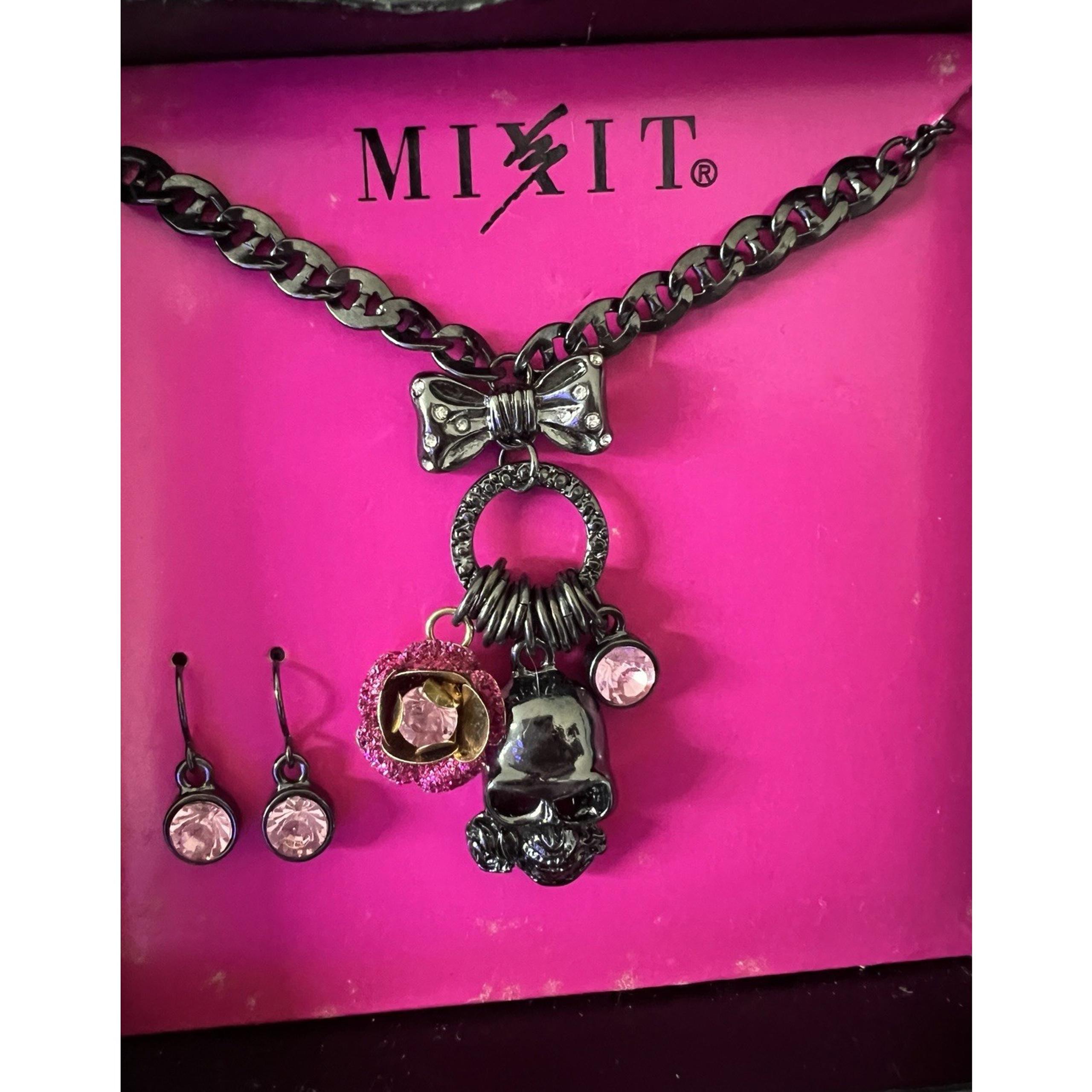 Jewelry Accessory Necklace Earrings Mixit Skull Set October Free Ship