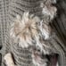 Moon River Ribbed Knit Ruffle Olive Green Faux Fur Tie Front Cardigan Medium