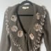 Moon River Ribbed Knit Ruffle Olive Green Faux Fur Tie Front Cardigan Medium