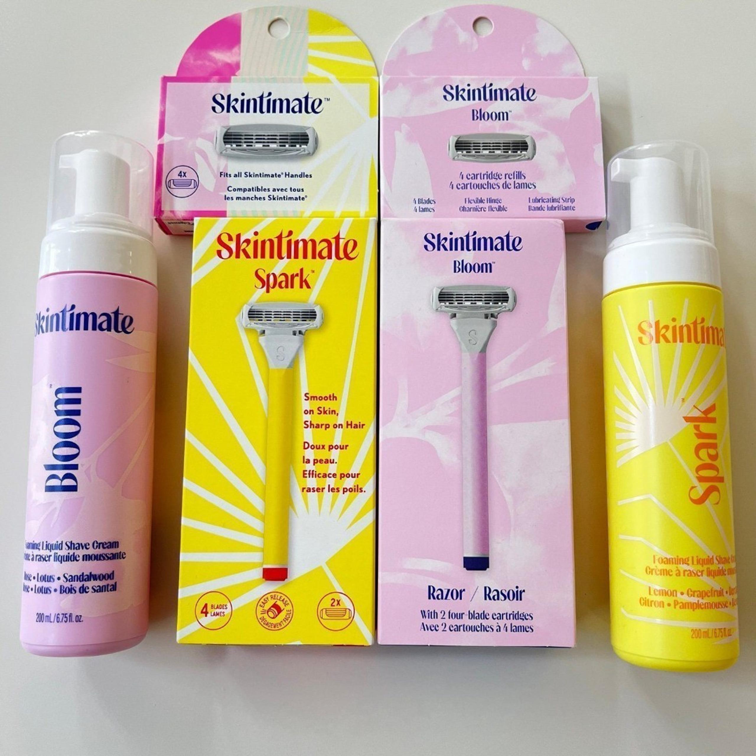 Skintimate Spark & Bloom Razor, Refills & Shave Gel - Bundle of 6