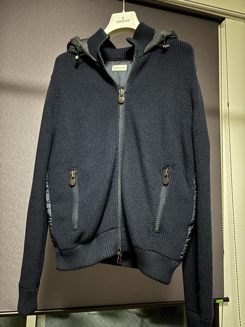 Excellent Condition MONCLER Moncler Knit Down S Navy