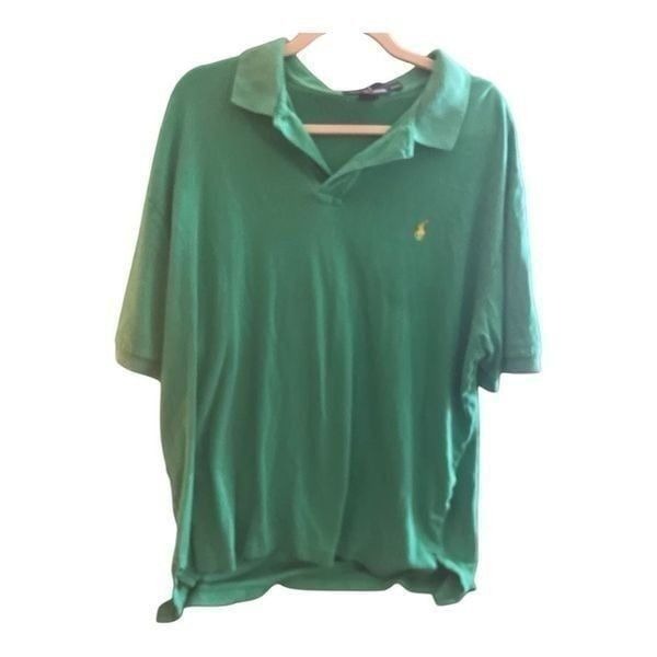 Men’s Big Tall Ralph Lauren Green Horse Polo Shirt Size 2XL EUC