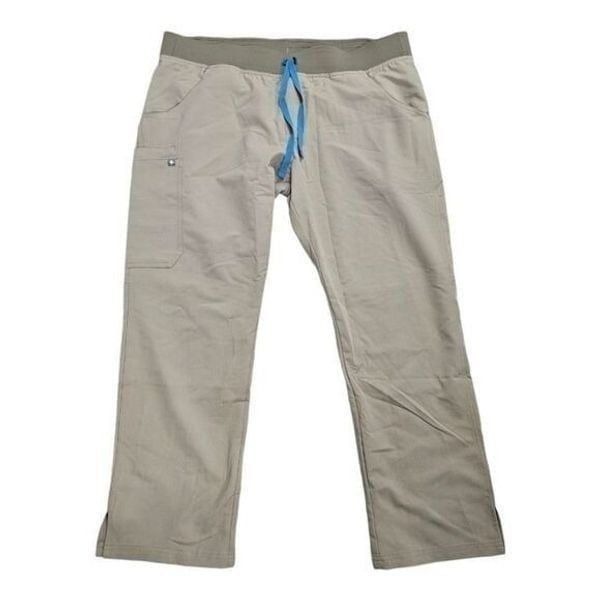 NEW FIGS Kade Cargo Straight Leg Scrub Pants Tan T21004P - Size XL Petite