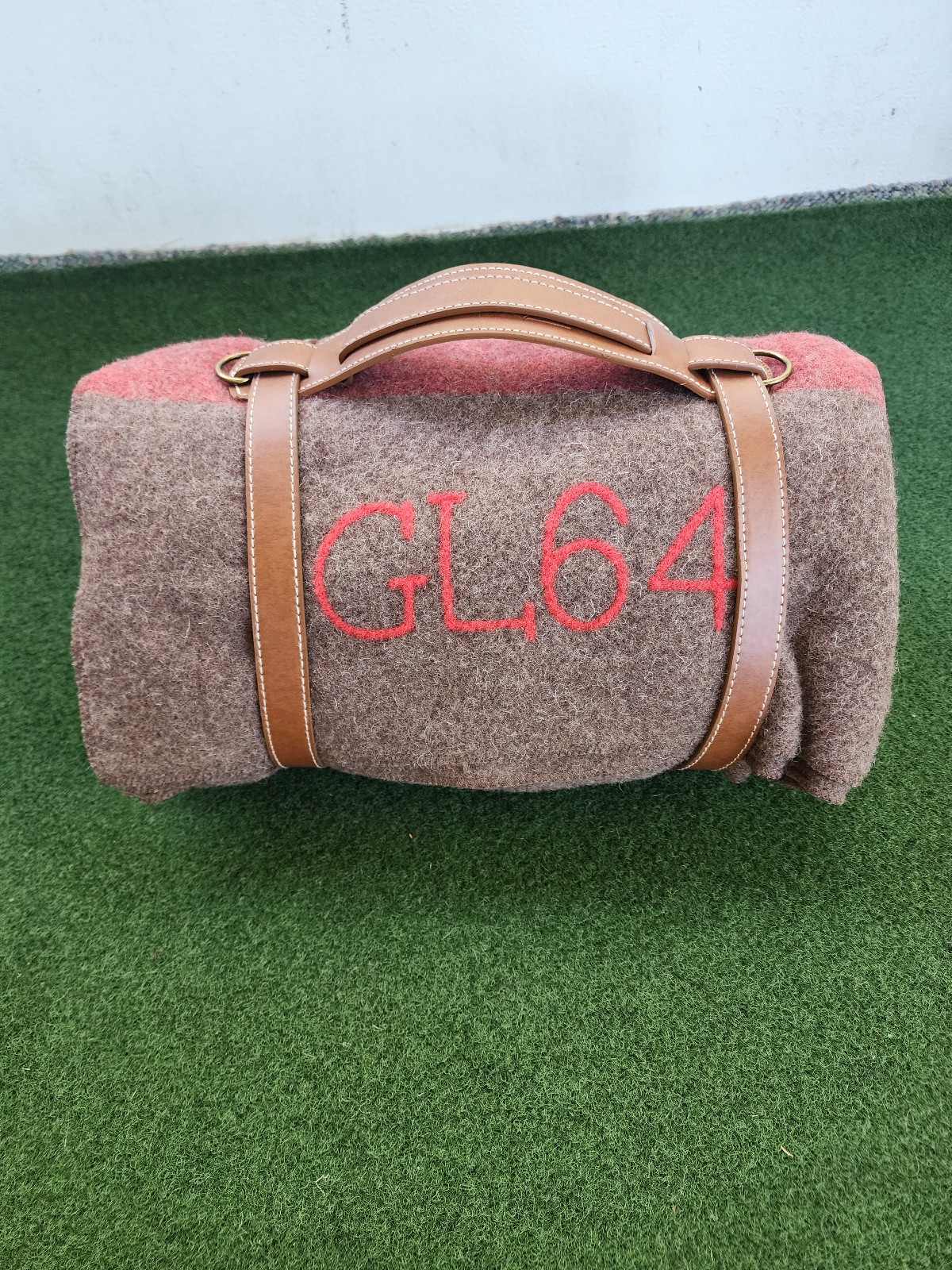 Woolmark 100% wool blank with leather carrier