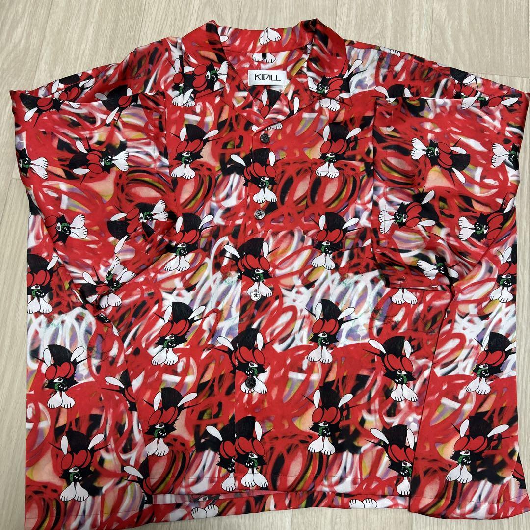 KIDILL KLSKT02 CHAOS RED Aloha Shirt, Patterned Shirt